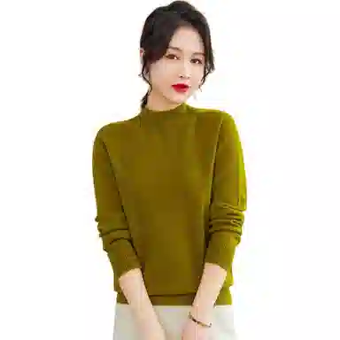 恒源祥 半高领套头纯色长袖毛衣 女款