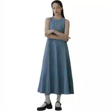 笔杏 背心裙高腰无袖连衣裙 女款