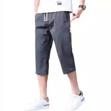 羽浅 夏季薄款凉感七分裤弹力运动中裤潮牌宽松百搭休闲短裤 男款