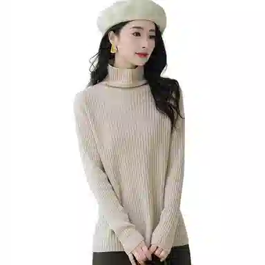 恒源祥 经典高领纯色套头长袖毛衣 女款