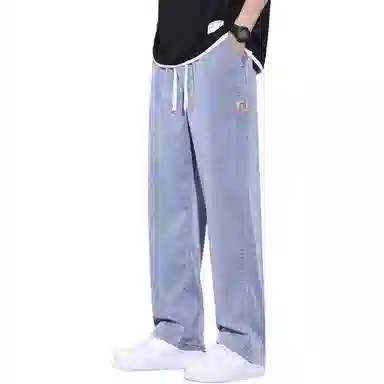 吉肯蒂 宽松垂感阔腿时尚百搭简约牛仔裤 男款