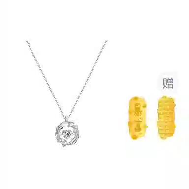 【S999 赠含金贴纸】 色菲尔 羽你相伴 天使跳动的心梦幻气质优雅森系浪漫 玻璃猫眼 项链 女款