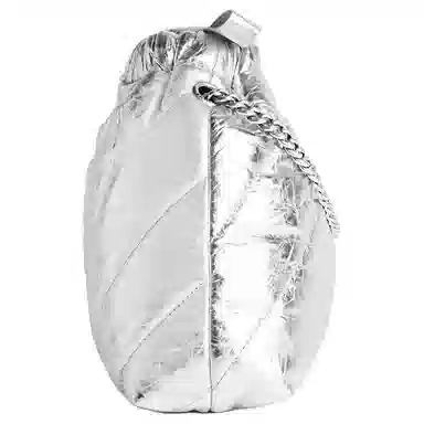 Balenciaga Crush Small Metallic Silver Bag