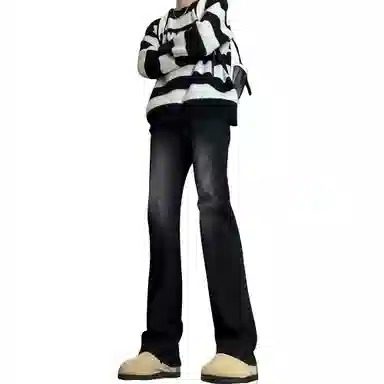 木林森 美式高街复古做旧水洗简约废土风中腰宽松直筒通勤百搭亲肤柔软舒适休闲耐磨垂感牛仔裤 男女同款