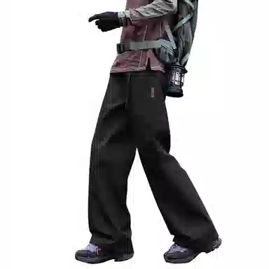 王者荣耀 美式褶皱户外爬山运动徒步宽松舒适透气时尚百搭直筒休闲裤 标语款 男女同款