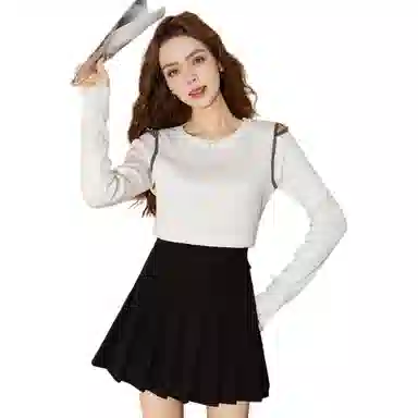 法文箱子 镂空慵懒简约长袖针织衫 女款