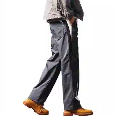 格蓝鹿 港风学生潮流宽松直筒薄款小众拼接工装裤子美式潮牌清新文艺复古学院户外休闲裤 男女同款