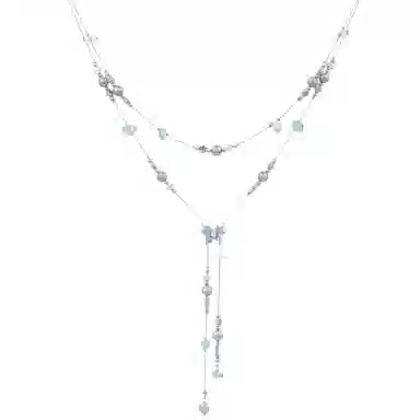 SUMIYAKI Mint Butterfly Beaded Necklace Copper