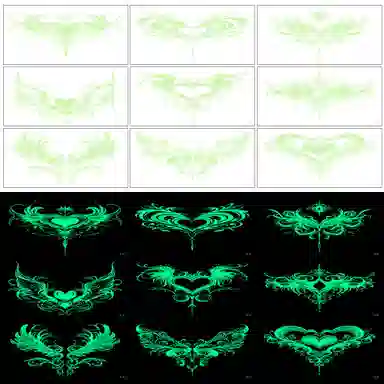 馨枕居  夜光魅魔情趣纹身贴性感小腹私处夜光情趣情侣临时纹身贴纸
