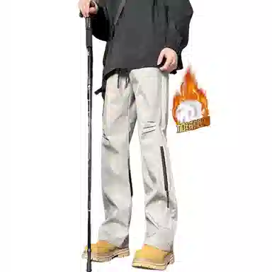 双星八特 纯色中腰松紧宽松直筒休闲裤 男女同款 深灰色