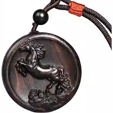 工匠一族 十二生肖圆牌 雕刻 紫光檀 项链 男女同款情侣款