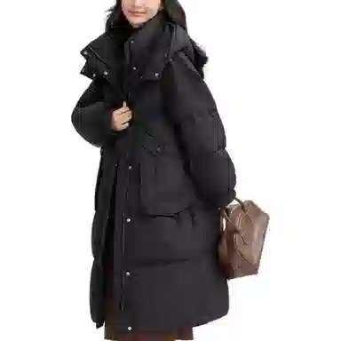 鸭鸭 加厚宽松纯色羽绒服 女款