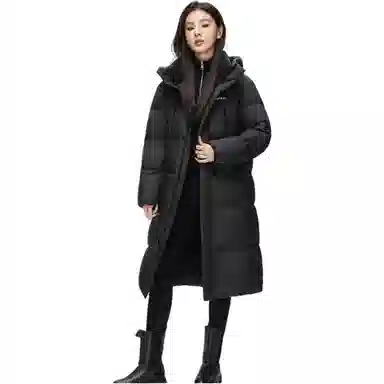 鸭鸭 纯色时尚休闲连帽宽松舒适长袖羽绒服 女款