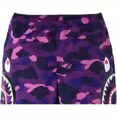 A BATHING APE Shark Series Color Camo Shorts Purple