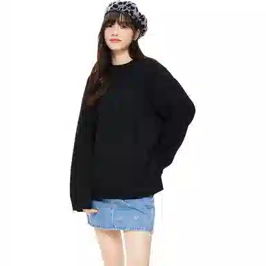 美特斯邦威 镂空长袖针织慵懒宽松毛衣 女款