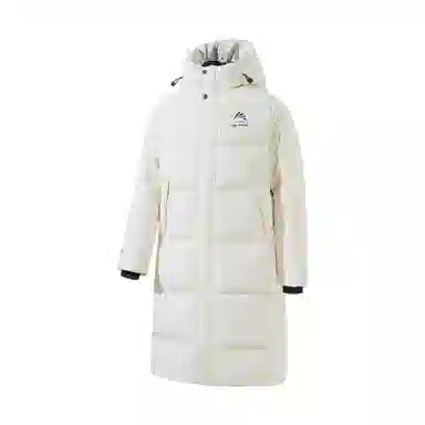 【王一博代言】鸭鸭 石墨烯蓄热保暖冰壳系列中系风百搭运动户外通勤校园减龄加厚抗寒保暖连帽长款纯色白鸭绒大被子款羽绒服 男女同款