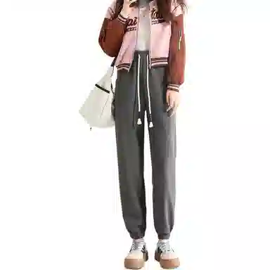 法文箱子 简约中腰宽松休闲裤 女款 浅紫