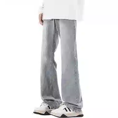 布客行 美式复古高街废土风微喇直筒通勤垂感长裤牛仔裤 男女同款