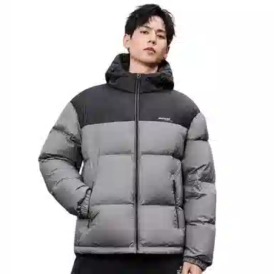 鸭鸭 时尚运动系列 韩版休闲短款连帽外套户外防寒保暖基础款面包羽绒服 通用