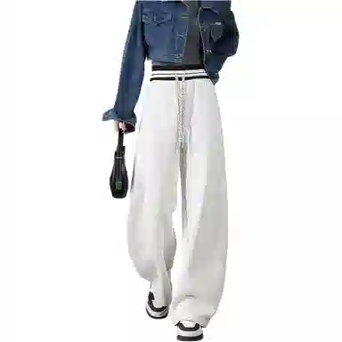 法文箱子 简约高腰宽松休闲裤 女款