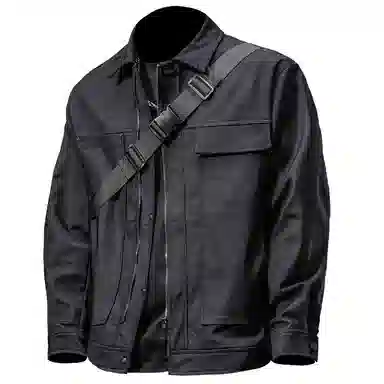 季言 纯色翻领工装夹克外套 男