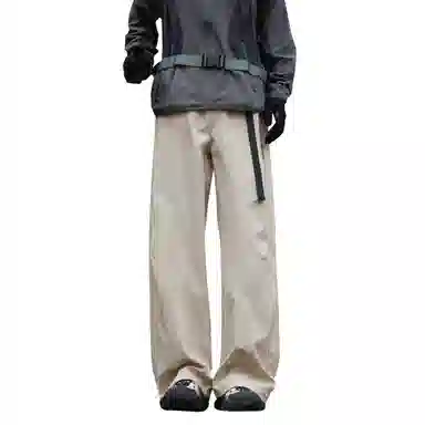 王者荣耀 美式褶皱户外爬山运动徒步宽松舒适透气时尚百搭直筒休闲裤 标语款 男女同款