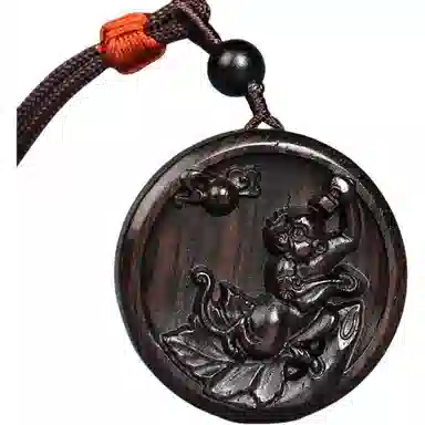 工匠一族 十二生肖圆牌 雕刻 紫光檀 项链 男女同款情侣款