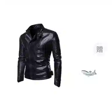 大白鲨 流行韩版修身薄款潮流外套夹克皮衣 男款