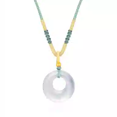 佐卡伊 招财平安扣吊坠 新中式古风 小众轻奢设计编织挂绳纪念生日 玉髓 项链 女款