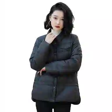 鸭鸭 纯色翻领薄款羽绒服 女款