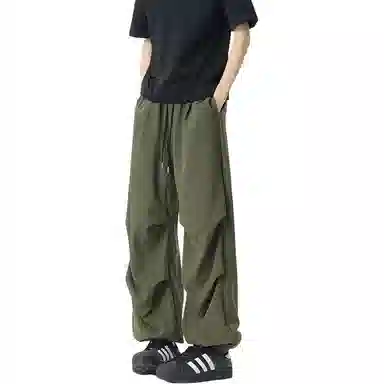 颂希尔 美式纯色宽松系带休闲裤 男女同款