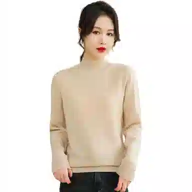 恒源祥 半高领套头纯色长袖毛衣 女款