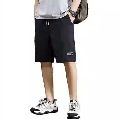 遨宇 美式少年感标识印花速干凉感冰丝大码弹力运动五分裤薄款潮牌中裤休闲短裤 男女同款