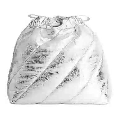 Balenciaga Crush Small Metallic Silver Bag