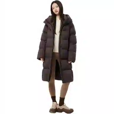 坦博尔 过膝纯色简约羽绒服 女款