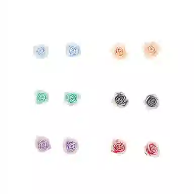 【鲜花耳饰套装】 千桐 甜美清新彩色花朵 小巧精致 不重样 防过敏养耳洞 塑料 耳钉 男女同款情侣款