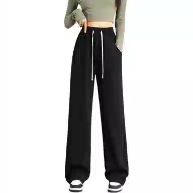 法文箱子 高腰宽松直筒休闲裤 女款