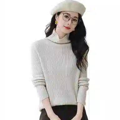 恒源祥 经典高领纯色套头长袖毛衣 女款