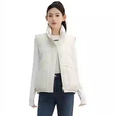 鸭鸭 保暖时尚百搭韩版洋气立领拉链纯色羽绒服 女款