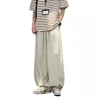 哲源 复古简约纯色宽松休闲裤 男女同款