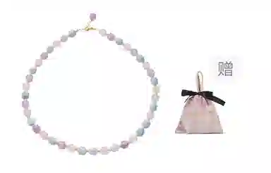 若觅 大颗粒刻面珠串 梦幻粉蓝 半宝石 项链 女款