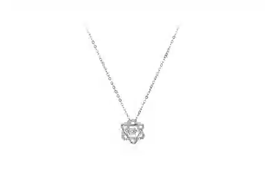 尚银福 灵动六芒星  森系小清新气质轻奢高级感 甜美少女心小众设计灵动闪耀跳动的心 项链 女款