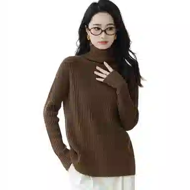 恒源祥 经典高领纯色套头长袖毛衣 女款