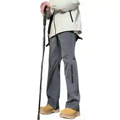 双星八特 纯色中腰松紧宽松直筒休闲裤 男女同款 深灰色