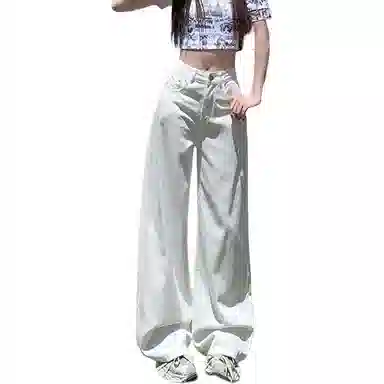 如续 宽松高腰薄款舒适牛仔裤 女款