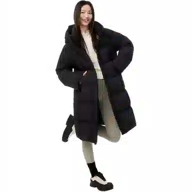 坦博尔 过膝纯色简约羽绒服 女款