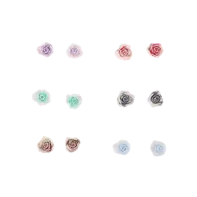 千桐 甜美清新彩色花朵 小巧精致 不重样 防过敏养耳洞 塑料 耳钉 男女同款情侣款