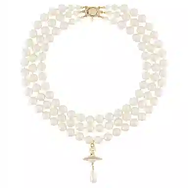 Vivienne Westwood Three Row Pearl Drop Choker
