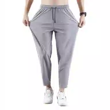 顶峰保罗 无性别主义九分裤薄款凉感亲肤透气宽松运动潮流商务直筒速干时尚百搭系带休闲裤 男女同款