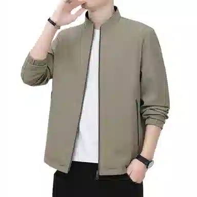 玉儿恋 简约纯色立领休闲百搭舒适夹克外套 男款